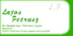 lajos petrusz business card